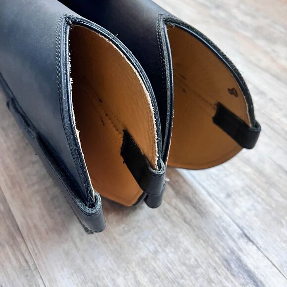 Vintage Black Leather Cowboy Boots Mens Size 8 Western Pull On Riding Boots main image 4
